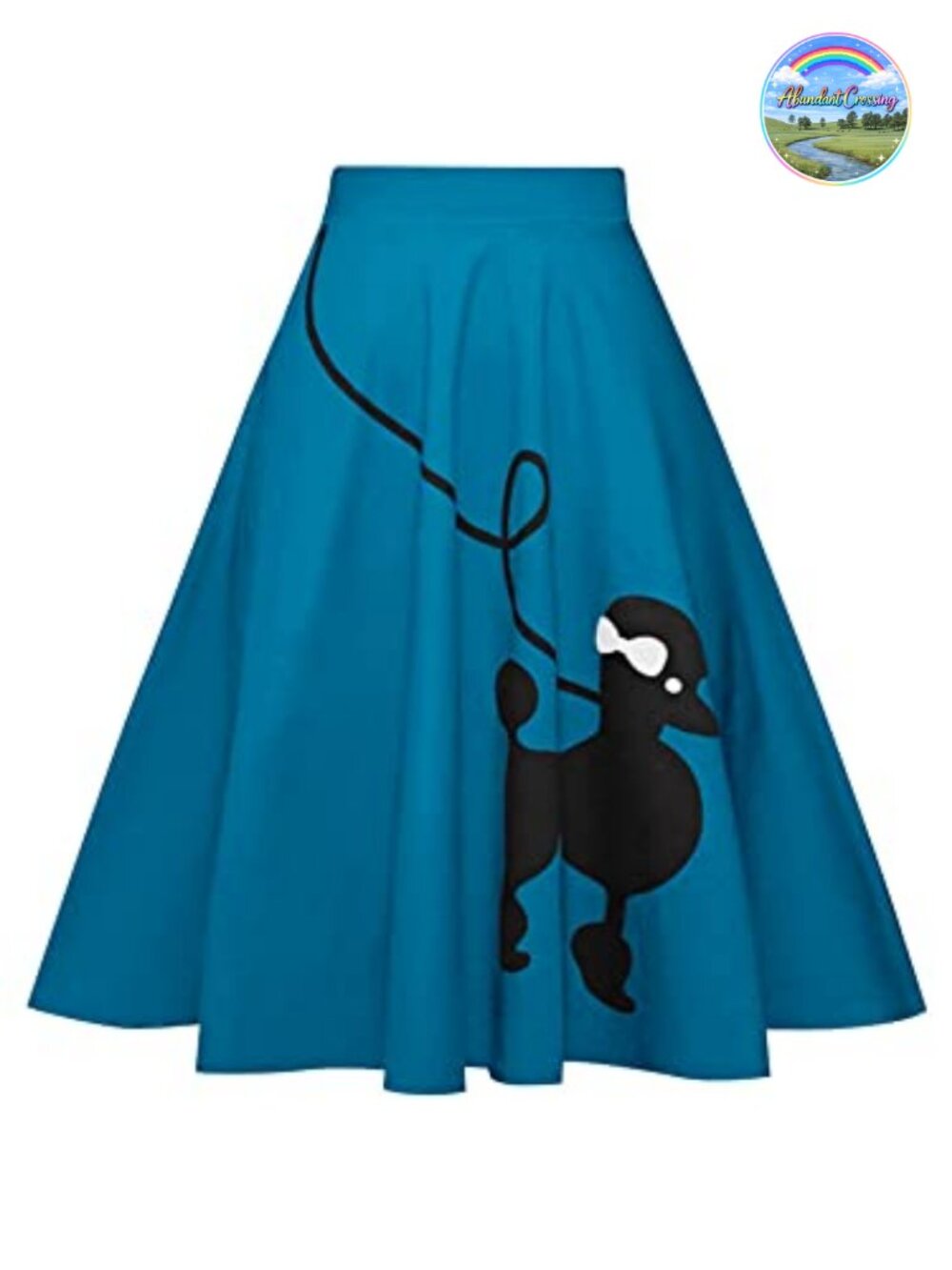 Women Vintage Poodle Skirt 50s Retro Pleated A-Line Midi Skirt